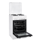 Freistehender Elektroherd EH9-3-090weiss, 50 cm breit, 48 l Backofen mit 4 Kochplatten und Energieklasse A, inkl. Grillrost und Backblech