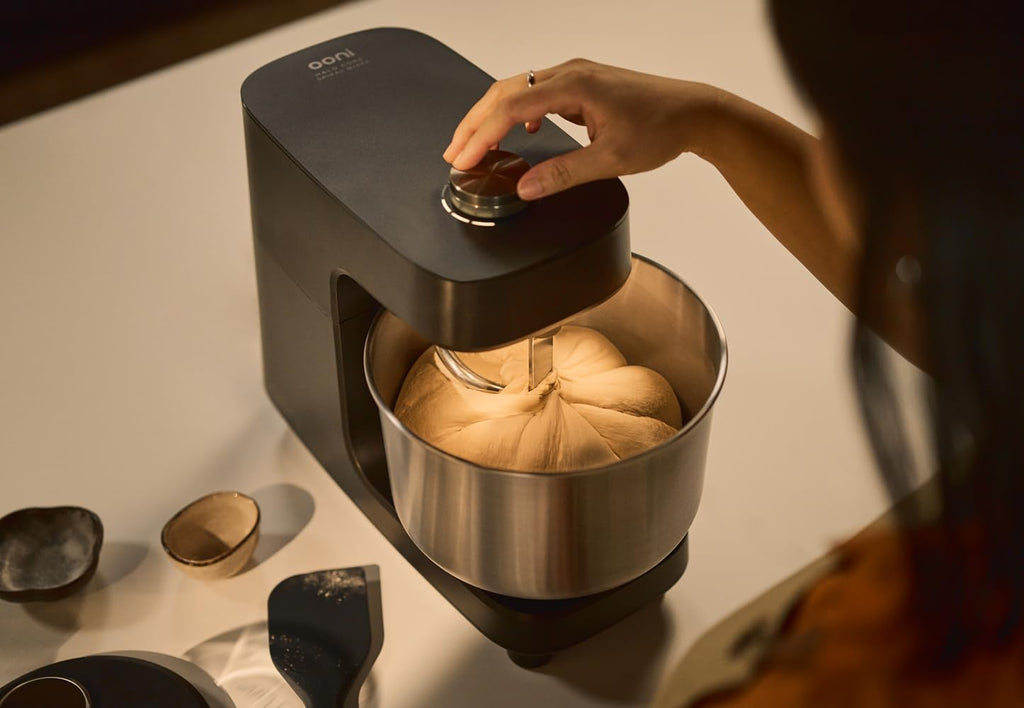Spiralknetmaschine 4,8 L mit 300 W und 20 Geschwindigkeitsstufen, Teigmaschine für Pizza- und Brotteig