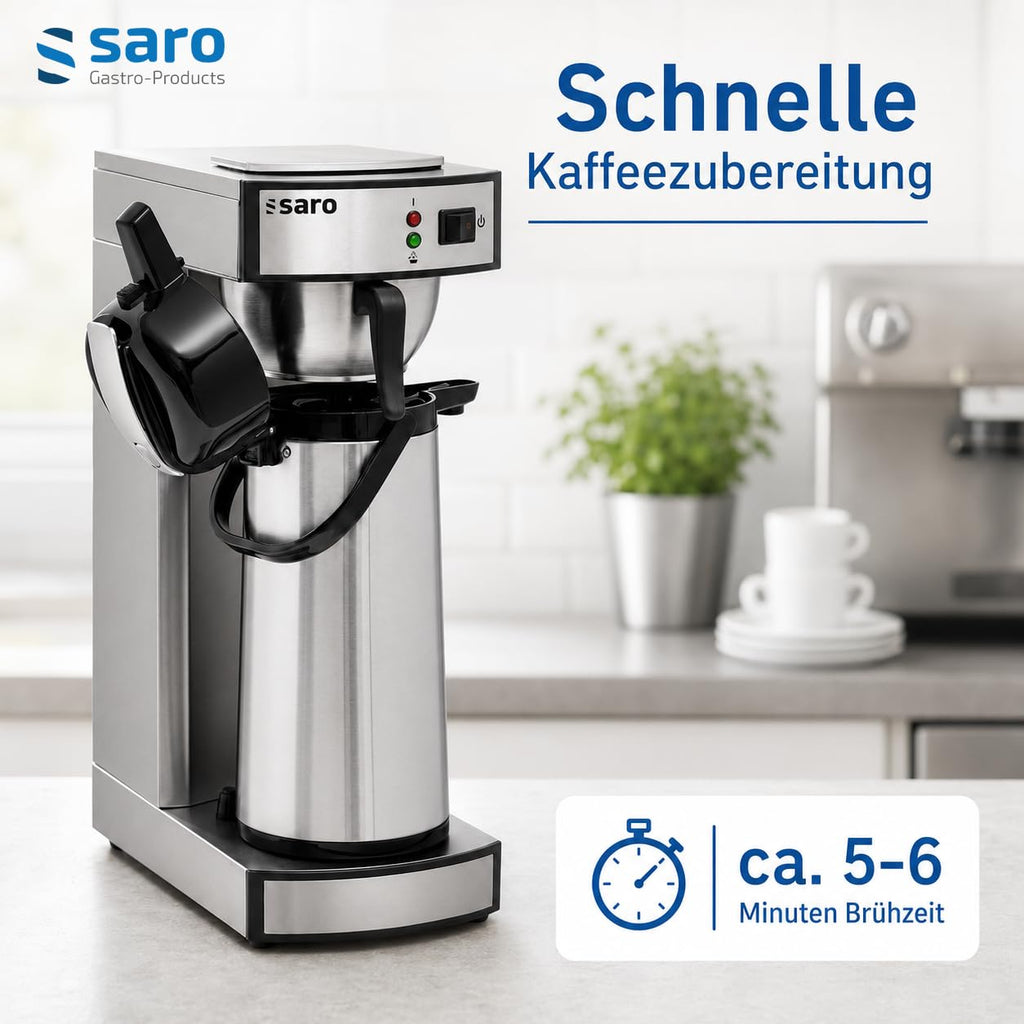 Kaffeemaschine mit Edelstahl-Isolierkanne 2,2 L, Modell THERMO 24, 2,069 kW, Brühzeit 5–6 Min, Trockenlaufschutz