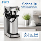 Kaffeemaschine mit Edelstahl-Isolierkanne 2,2 L, Modell THERMO 24, 2,069 kW, Brühzeit 5–6 Min, Trockenlaufschutz