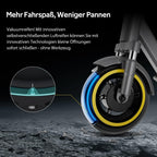 Elektroroller EV10S Max mit Straßenzulassung (ABE), faltbarer E Scooter für Erwachsene mit 500W Motor, 48V 15,6Ah Akku, bis zu 80 km Reichweite und