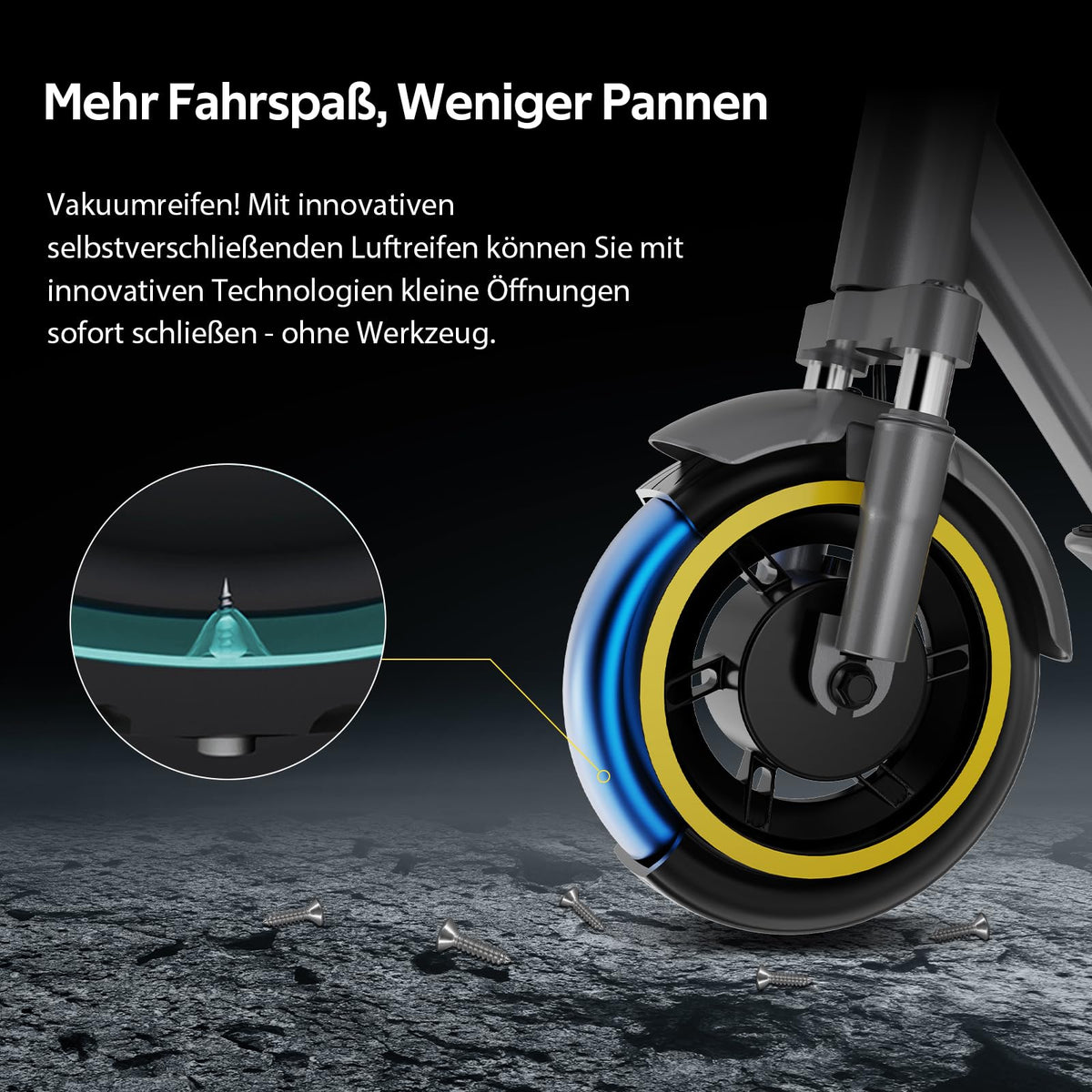 Elektroroller EV10S Max mit Straßenzulassung (ABE), faltbarer E Scooter für Erwachsene mit 500W Motor, 48V 15,6Ah Akku, bis zu 80 km Reichweite und