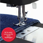 Nähmaschine Heavy Duty 4432 mit 32 Stichen, 1.100 Stiche pro Minute und Freiarm, schwarz