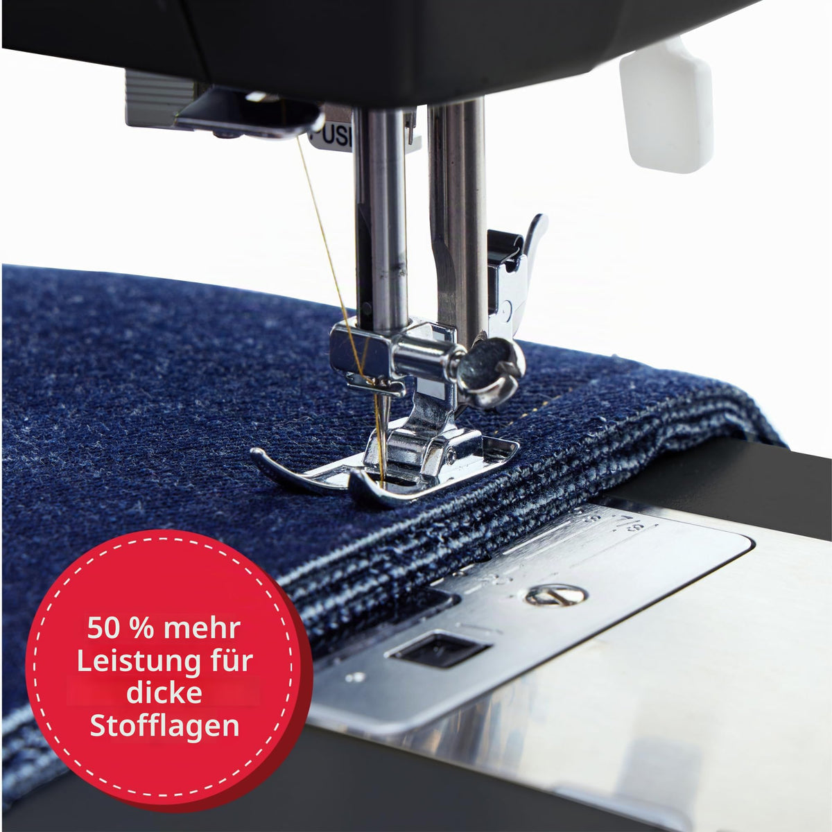 Nähmaschine Heavy Duty 4432 mit 32 Stichen, 1.100 Stiche pro Minute und Freiarm, schwarz