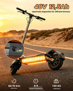 E-Scooter mit Straßenzulassung V5 Pro, 10 Zoll Elektroroller mit 500W Motor, 48V 12,5 Ah Akku und bis zu 70 km Reichweite, duales Bremssystem für