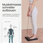 Körperanalysewaage mit segmentaler BIA Body Scan 6-Kanal-EKG WLAN Farbdisplay USB-C Schwarz