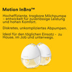 Tragbare elektrische Milchpumpe Motion InBra mit Aufbewahrungstasche, 2-Phase Expression Technologie und 9 Abpumpstufen, 24 mm Brusthaube sowie