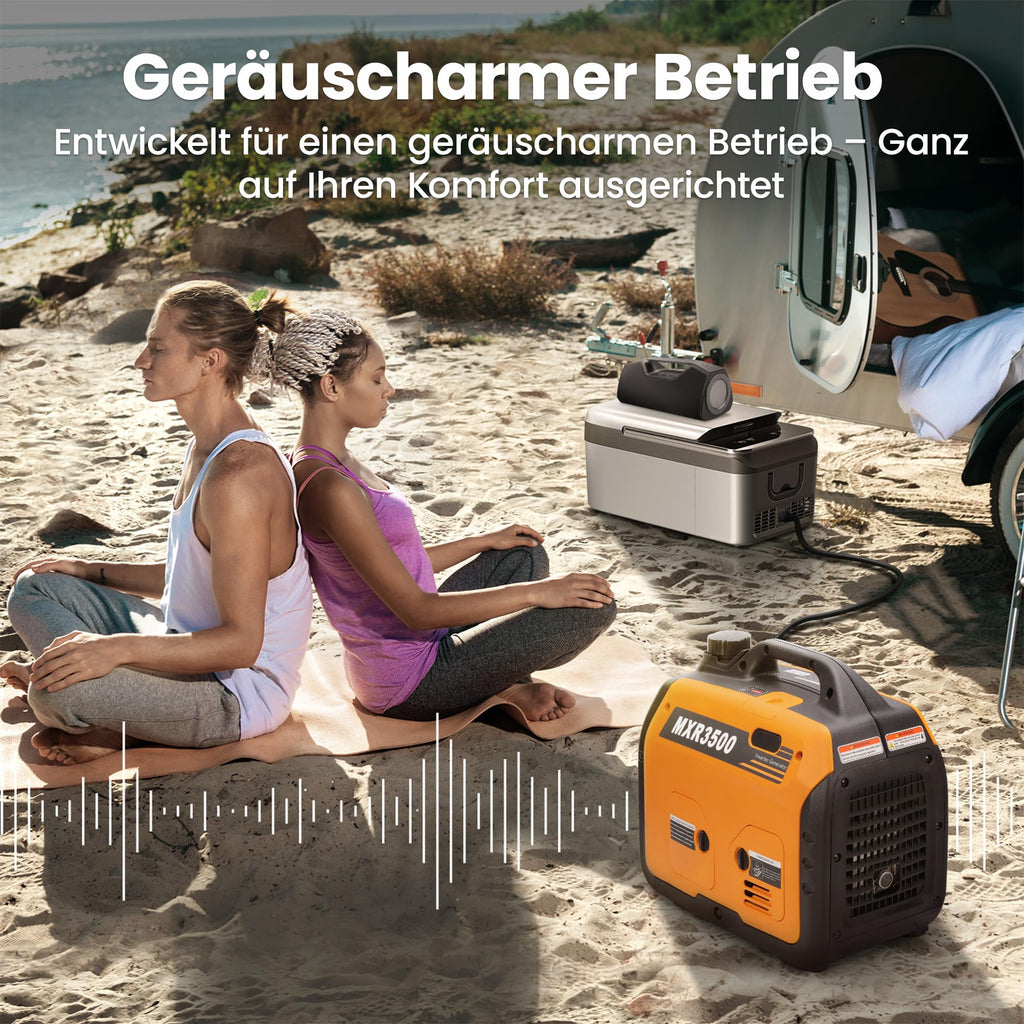 Inverter Stromerzeuger 3300W Benzin Stromgenerator 3000W Dauerleistung 230V leise für Camping und Zuhause