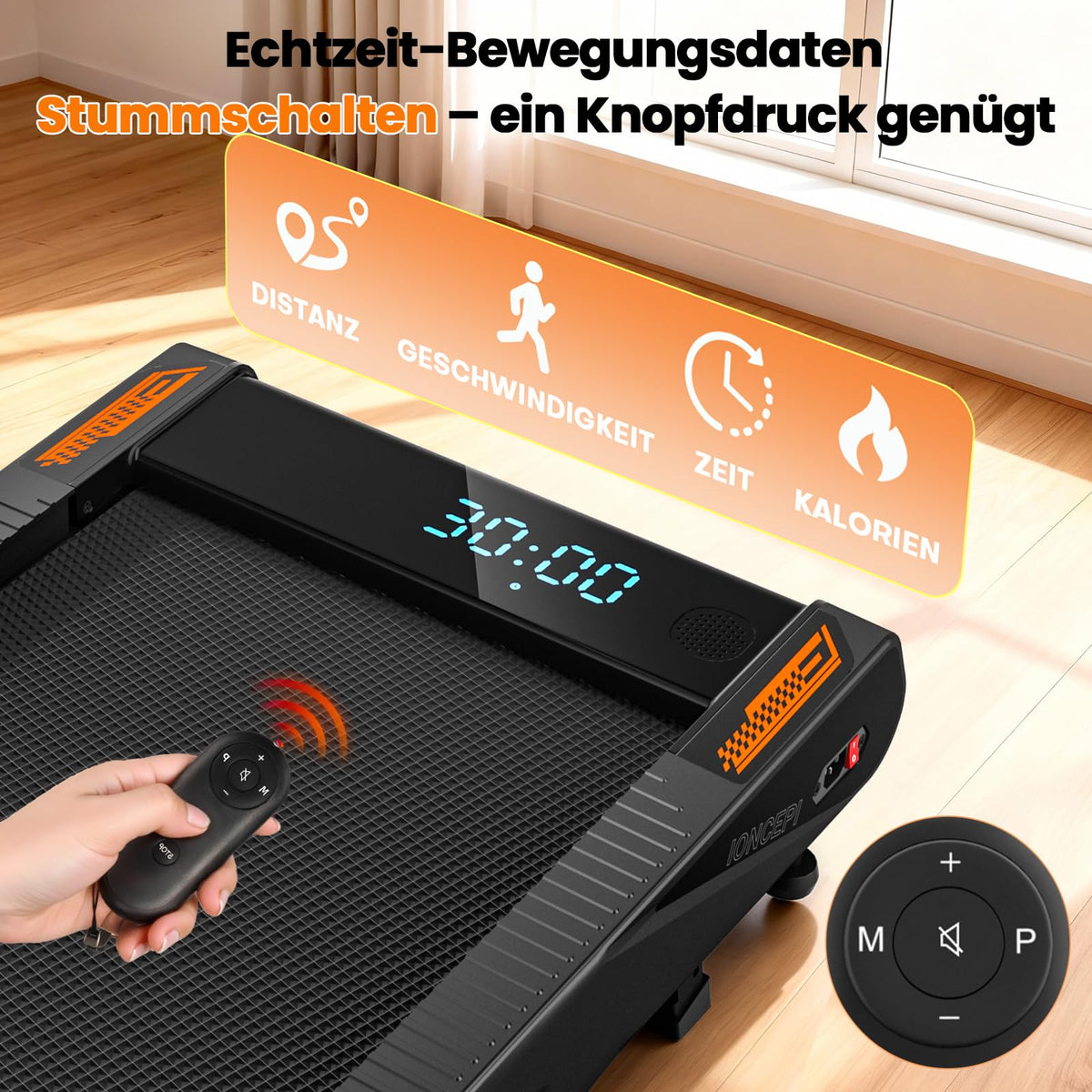 4-in-1 Walking Pad Laufband für Zuhause bis 10 km/h mit 10 % Steigung, 2,75 HP bürstenloser Motor und Bluetooth-Lautsprecher, bis 160 kg