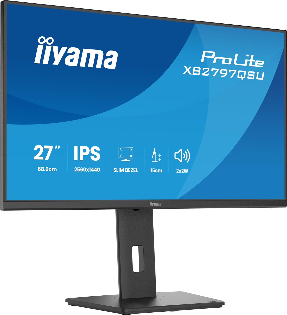 27"""" QHD-IPS-Monitor ProLite XB2797QSU-B1 mit 2560x1440, 75 Hz, HDMI, DisplayPort, USB-Hub und Lautsprechern