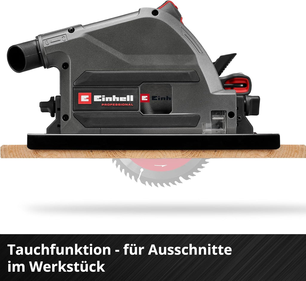 Akku-Tauchsäge TP-PS 18/165 Li BL Solo mit Brushless-Motor, 56 mm Schnitttiefe, inkl. Sägeblatt und Parallelanschlag