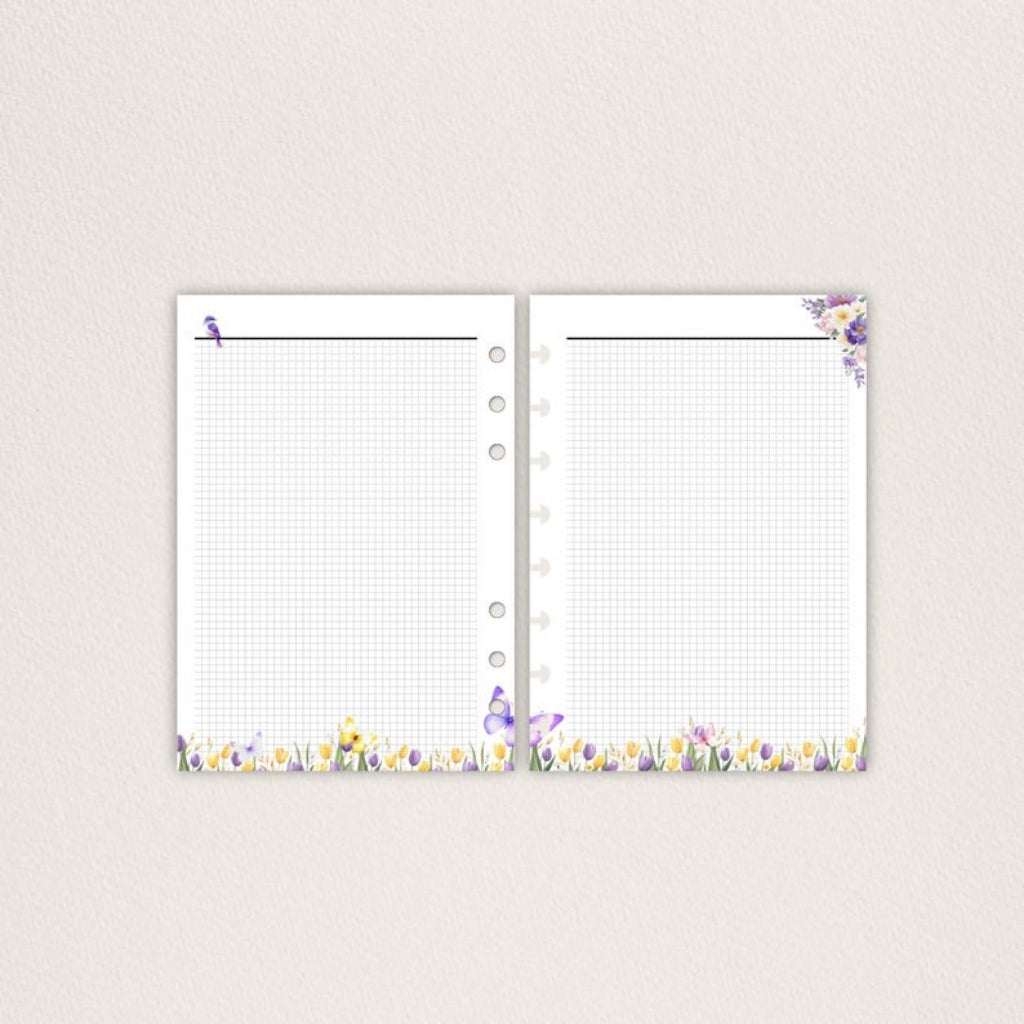 A5 Planer Notizeinlagen | 60 oder 120 Seiten | Gelocht für 6-Ring | 90 g/m² Papier | Handgefertigt