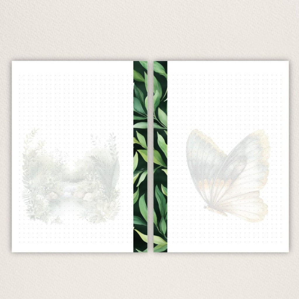 A5 Schmetterling & Bücher Planer Einlagen – Gepunktetes 90gsm Papier, 30/60 Blatt, Filofax-kompatibel