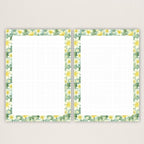 Notizzettel mit weißen Blumen und grünen Blättern, A5, Dot Grid, 15/30/60 Blatt