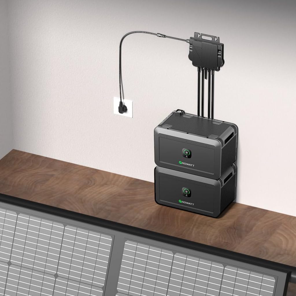 Batteriespeicher für Balkonkraftwerke Growatt NOAH 2000 mit 2,048 kWh, LiFePO4 und IP66