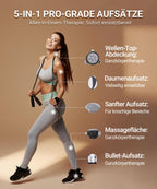 Massagepistole R1 Pro Max mit 360° Massagekopf, 5 Aufsätzen und 120 Hz Tiefengewebe-Vibration