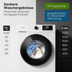 Waschmaschine 7 kg mit Invertermotor und 15 Programmen, max. 1400 U/min, LED-Display und Endzeitvorwahl, Modell WA 7175.1 in Weiß