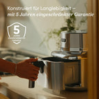 Heißluftfritteuse 6,2 L aus Edelstahl mit PFAS-freier Keramikbeschichtung und Crisp-Platte
