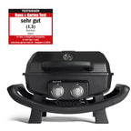 Tragbarer Gasgrill Wayne mit 2 Brennern, 4,4 kW, Aludruckguss, Gusseisenrosten und Abdeckhaube