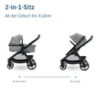 3-in-1 Kinderwagen Zelia Select mit Babyschale CabrioFix S i-Size, 0–22 kg, inkl. Wickeltasche und Regenverdeck, Grau
