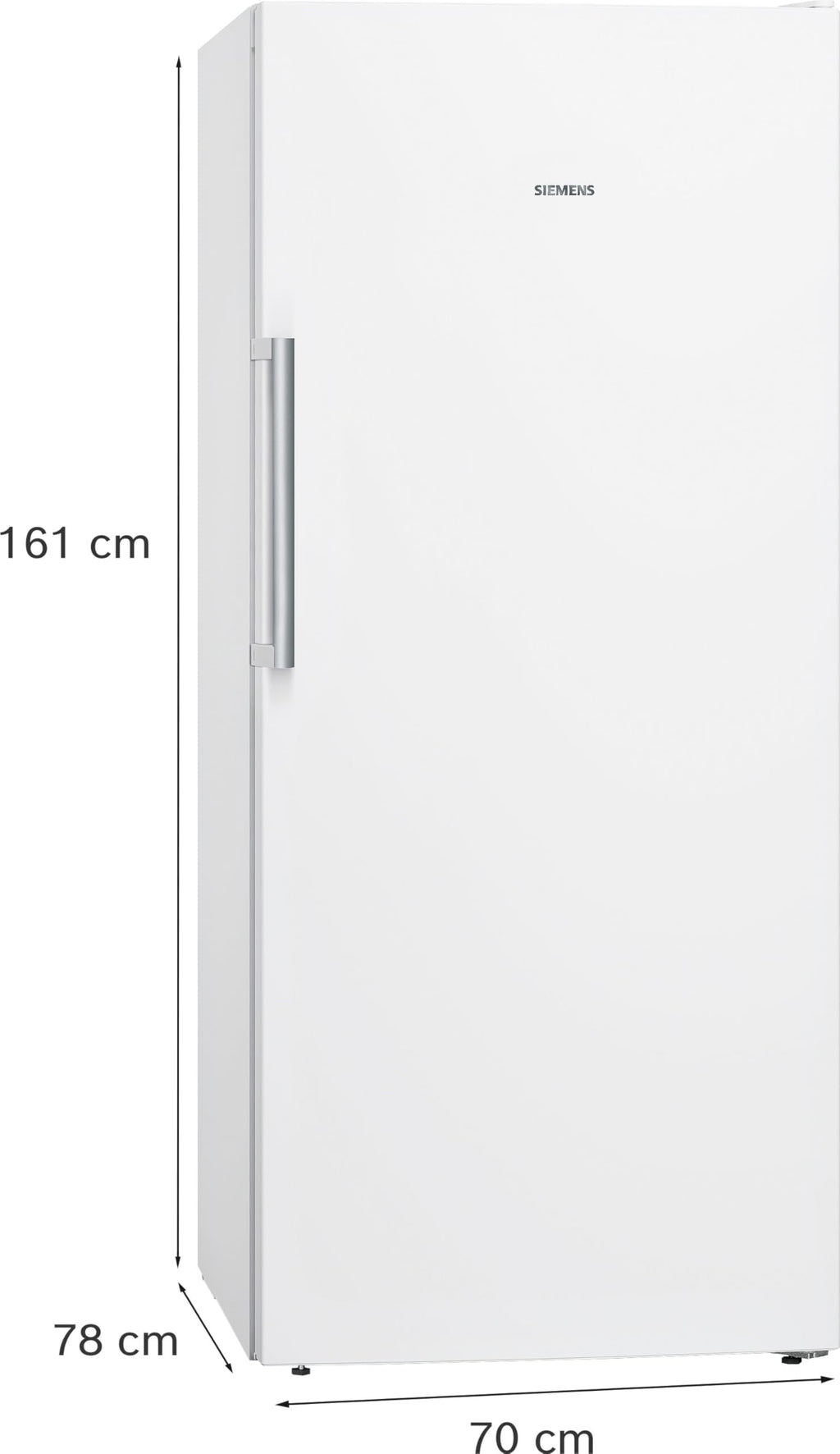 Freistehender Gefrierschrank iQ500 GS51NAWCV 289 L mit noFrost und bigBox, 161 x 70 cm, in Weiß