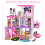 Puppenhaus Spielset Traumvilla, ca. 110 cm hoch und 105 cm breit, mit 10 Räumen, Aufzug, Rutsche, Pool und über 75 Teilen