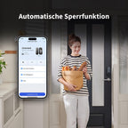 Smart Türschloss U200 Apple Home Key Matter over Thread Fingerabdruck 25 Passwörter NFC Auto-Lock Bluetooth WLAN Schwarz