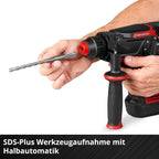 Akku-Bohrhammer TP-HD 18/28 Li BL mit SDS-Plus, 18 V, bürstenlosem Motor, 3,0-Ah-Akku, Ladegerät, E-Case S, 3 Betonbohrern und Flachmeißel