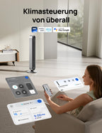 Turmventilator Pilot Max S, 120° oszillierend, 25 dB leise, 12 Geschwindigkeiten und 4 Modi, mit Fernbedienung und App-Steuerung