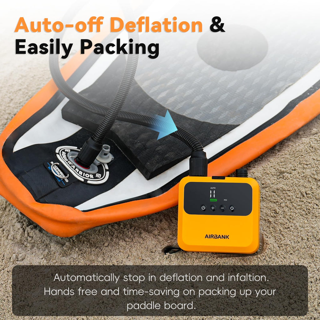 Elektrische SUP-Luftpumpe Pulse Pro mit 4500-mAh-Akku 20 PSI 133 Wh Zweistufige Pumpe für Paddleboards und Kajaks