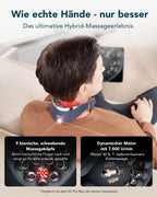 Faltbares Nackenmassagegerät G7 Pro Fold mit Wärme, 9 Vibrationsköpfe, kabellos, 2400-mAh-Akku, grau