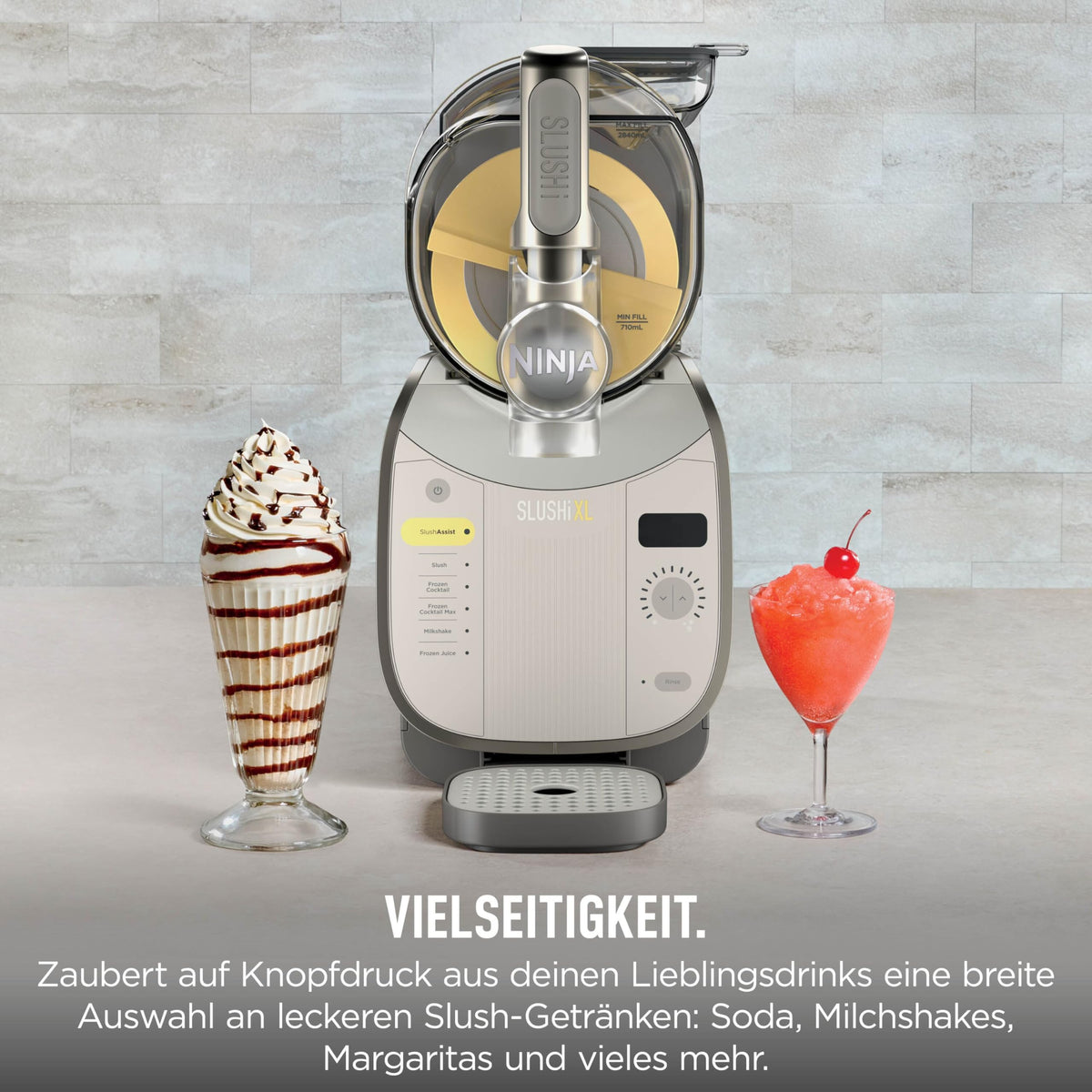 Slush-Eismaschine SLUSHi XL mit SlushAssist 3,7 l RapidChill Pro-Technologie 6 Programme Mokka