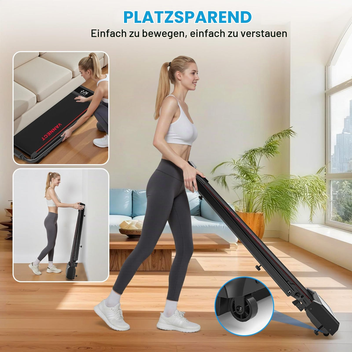 Klappbares Laufband für Zuhause mit 9 % Steigung, 1-12 km/h, 2,75 HP, App und LED-Anzeige, bis 160 kg
