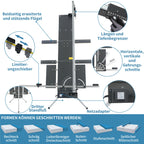 Styroporschneider 200 Watt, 1300 mm freistehend, Komplettset mit 5 Schneidedrähten, Gerüsthalteblech und 2 Federgriffen