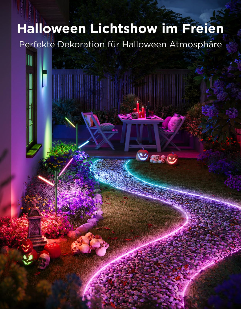 Outdoor LED-Streifen 10 m, RGBIC Neonlicht mit App- und Sprachsteuerung, IP67, 64 Szenenmodi