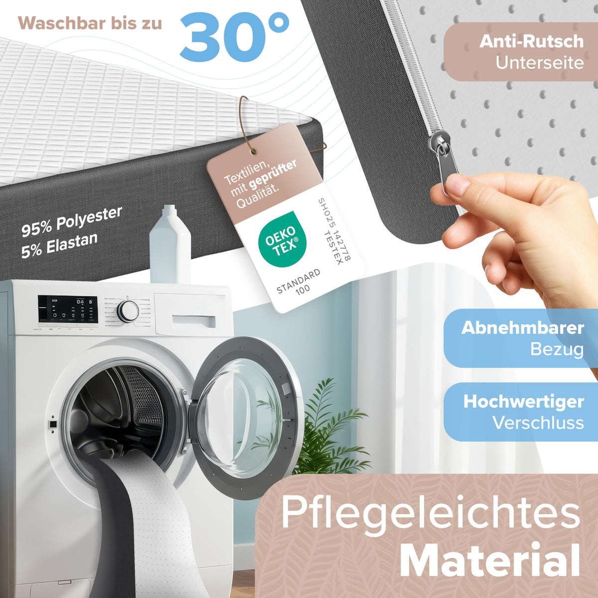 Klappbett 80x200 cm mit Memory-Schaum-Matratze, Gästebett bis 250 kg belastbar, Metallrahmen und Transportrollen inkl. Schutzhülle