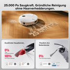 Saugroboter mit Wischfunktion und hebbarem Wischmopp Qrevo Curv 2 Pro 25.000 Pa 7,98 cm LiDAR Navigation Weiß
