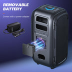 Tragbarer Bluetooth-Lautsprecher T9 Pro mit 270 W Peak, IPX5, Mikrofon- und Gitarreneingang, inkl. Ladegerät