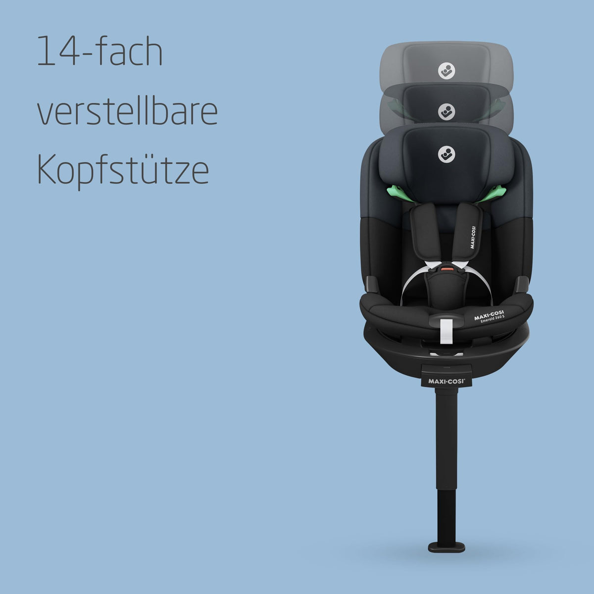 Kindersitz mit ISOFIX und 360°-Drehung, 40–150 cm, rückwärtsgerichtet bis 4 Jahre, Tonal Black