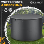 Feuerschale mit Grillrost Ø65 cm aus Stahl mit Rollen Funkenschutz Grillrost Ø52 cm und Feuerhaken 60 cm