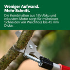 Akku-Gartenschere AdvancedPrune 18V-45 für Äste bis 45 mm, mit Verlängerungsstange, ohne Akku und Ladegerät