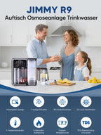 Umkehrosmoseanlage Auftisch mit Heißwasserspender, 7-stufige Filterung mit UV und Mineralien, 5 L Tank, 7 Temperaturstufen