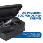 Akku-Rotationswerkzeug 8250 mit bürstenlosem Motor, 5.000-30.000 U/min, 2x 12V 2,0Ah Akku, Ladegerät, 65 Zubehör und Box