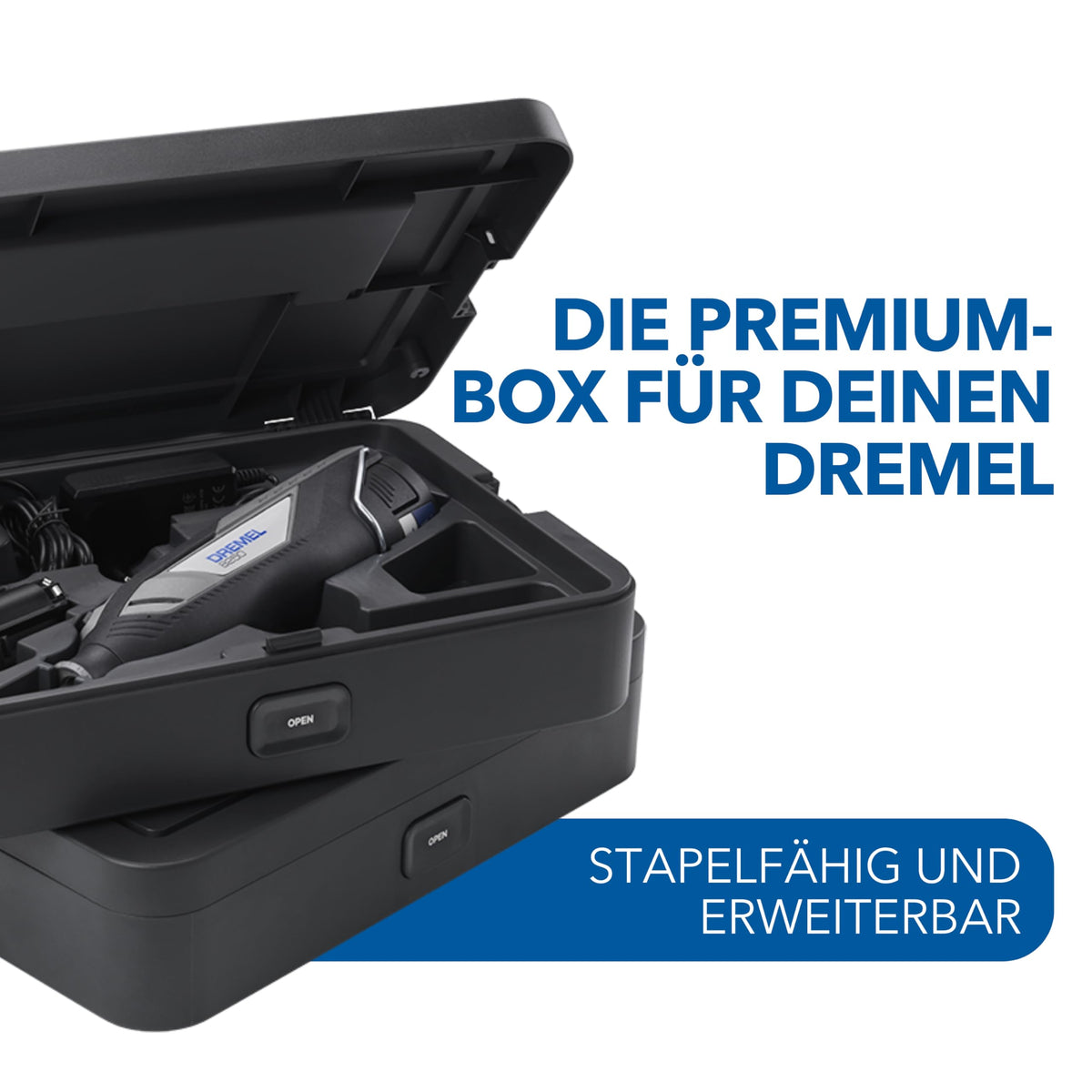 Akku-Rotationswerkzeug 8250 mit bürstenlosem Motor, 5.000-30.000 U/min, 2x 12V 2,0Ah Akku, Ladegerät, 65 Zubehör und Box