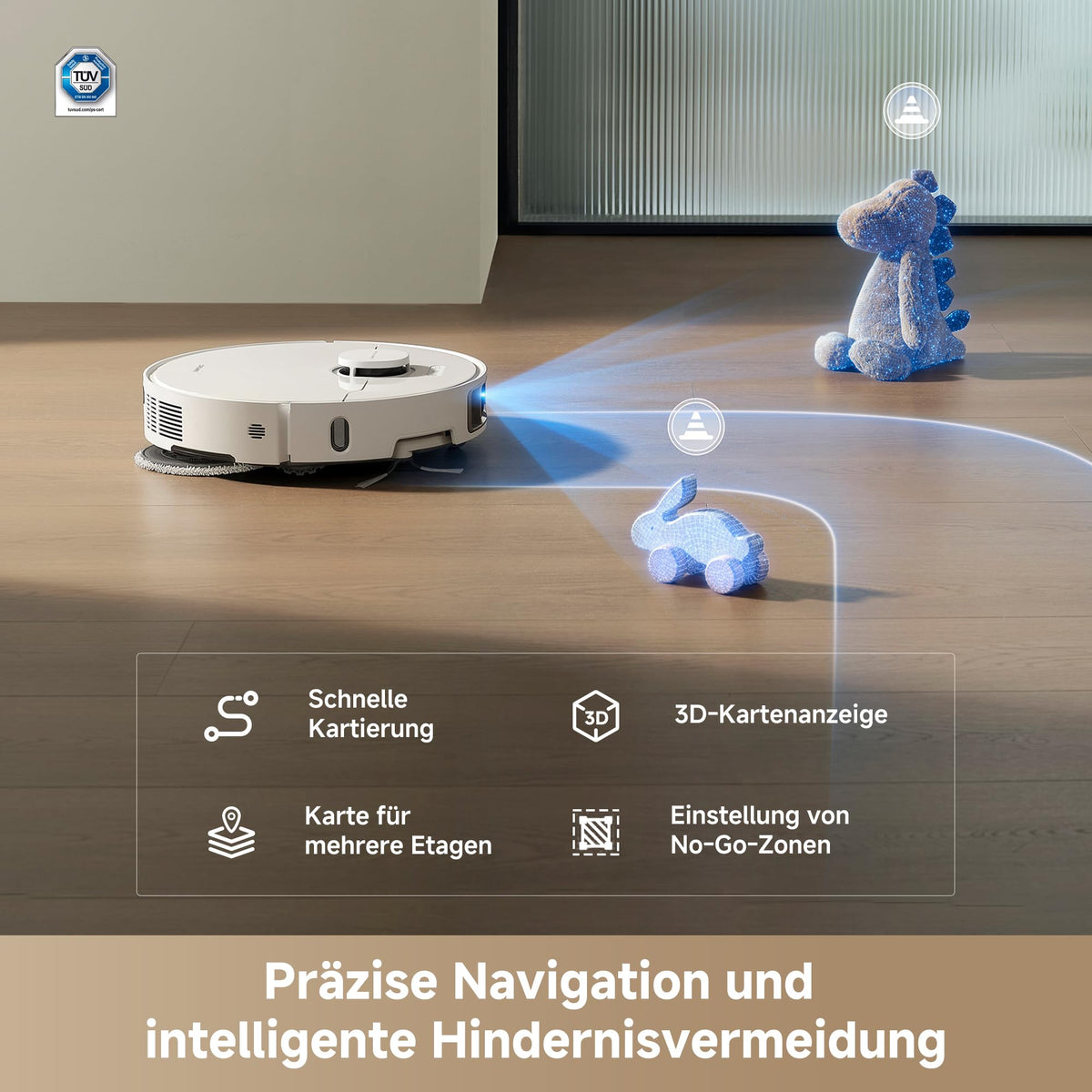 Saugroboter mit Wischfunktion L10s Ultra Gen 3 Kit 25.000 Pa, All-in-One-Station mit automatischer Reinigung und 200 ml Reinigungsflüssigkeit