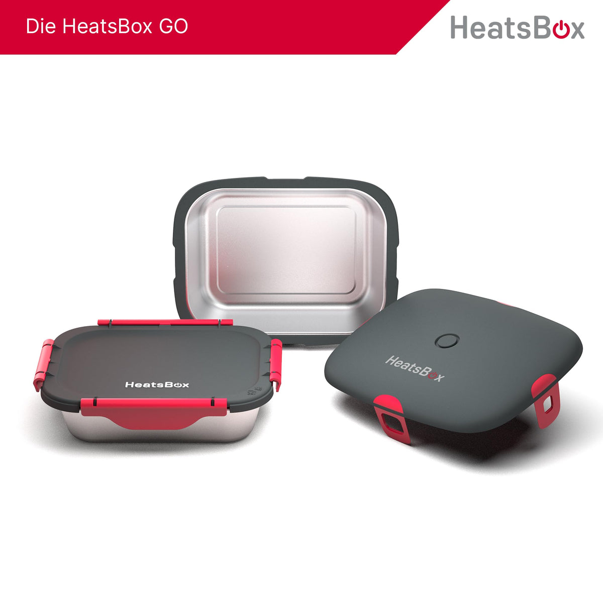 Elektrische Lunchbox mit Akku und App-Steuerung, 925 ml Edelstahl-Innenschale, auslaufsicher, 100 Watt