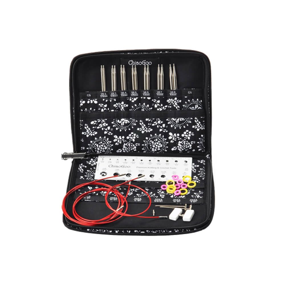 Auswechselbares Nadelspitzen-Set 2,75–10 mm aus Edelstahl mit TWIST-Seilen und Aufbewahrungstasche