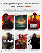 Mini-PC Retro X3 AMD Ryzen 7 H 255 8 Kerne 16 Threads 16 GB LPDDR5-6400 1 TB NVMe PCIe 4.0 Radeon 780M WiFi 6E 2.5G LAN Windows 11 Pro