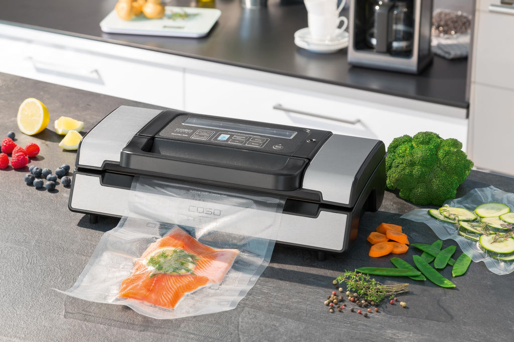 Gewerbe-Vakuumierer FastVac 500 mit 20 L/min Kolbenpumpe und doppelter Schweißnaht für Profi-Dauerbetrieb inkl. Folienrollen