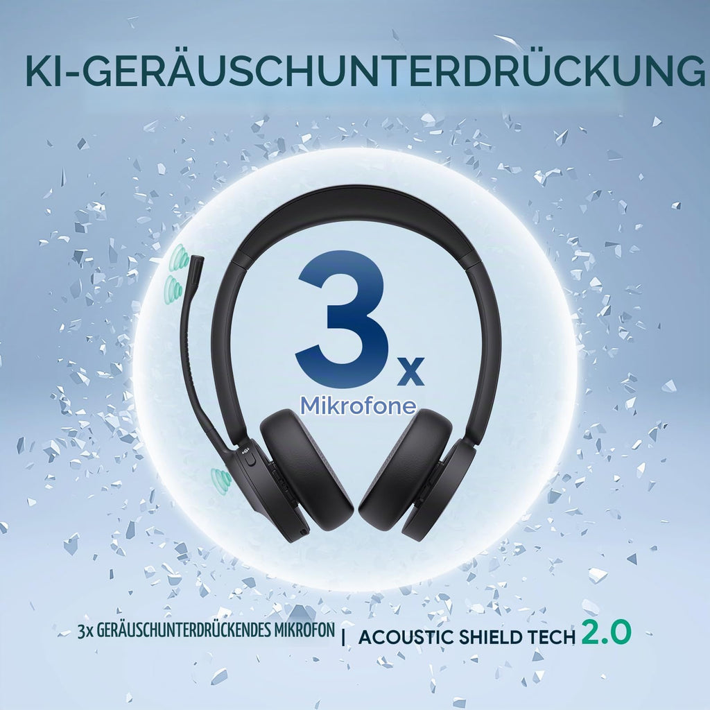 Kabelloses DECT-Büro-Headset WH64 Pro mit 3,5-Zoll-Touchscreen-Basisstation und Bluetooth